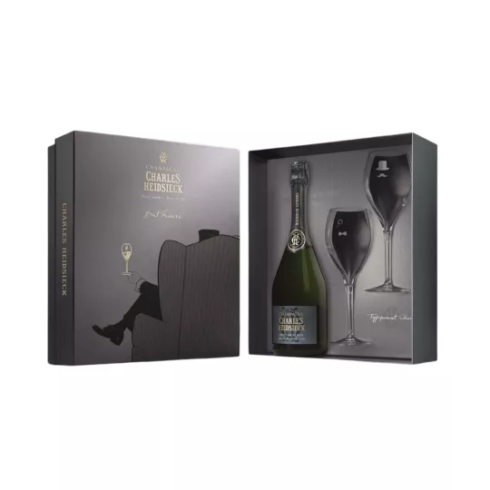 Champagne Gift Set CHARLES HEIDSIECK Brut Réserve with 2 flutes