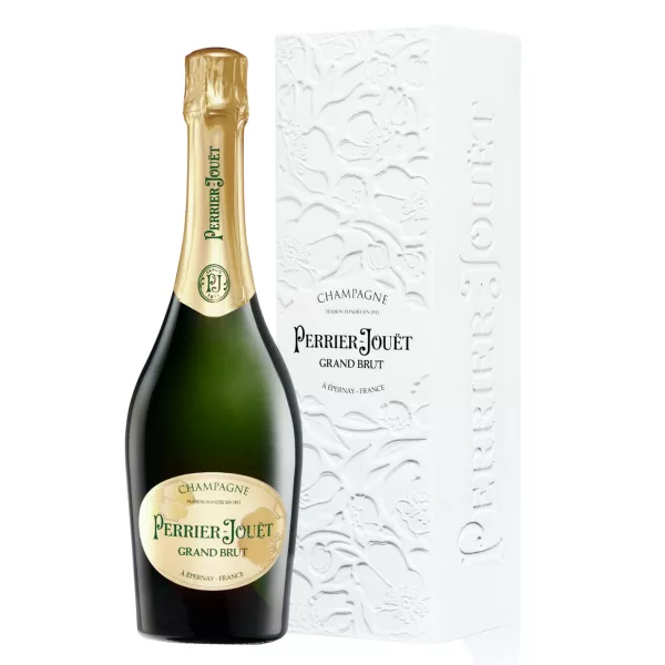 Perrier-Jouët Grand Brut Champagne with Case - Elegant Bottle