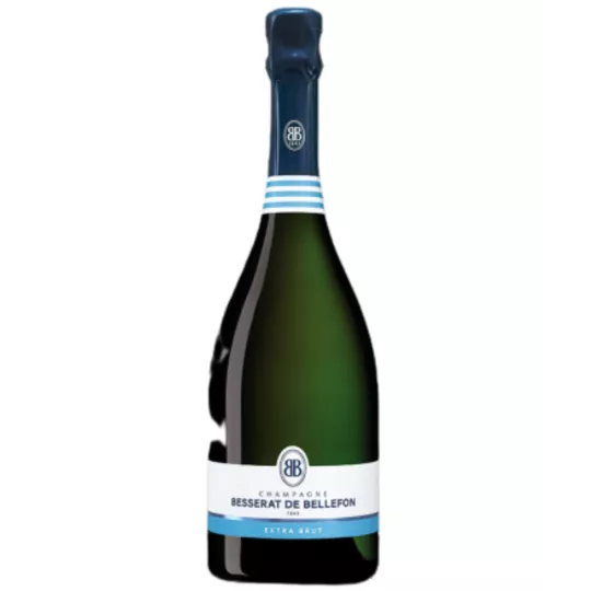 シャンパーニュ・ベセラ・ド・ベルフォン・エクストラ・ブリュット、75ml、正面から見たボトル