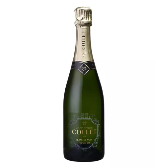 Elegant bottle of COLLET Blanc de Noirs Premier Cru Champagne