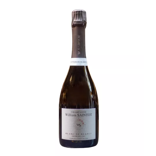 Bottle of William Saintot Blanc de Blancs Champagne, a sparkling symphony of flavors.