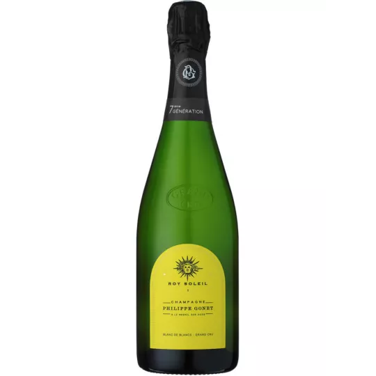 シャンパーニュ フィリップ・ゴネ ロワ・ソレイユ ブラン・ド・ブラン グラン・クリュ、正面から見たボトル