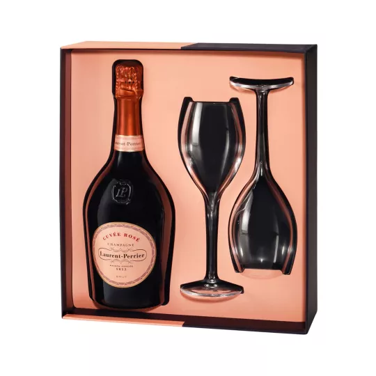 Champagne Gift Set LAURENT-PERRIER pink with 2 flutes