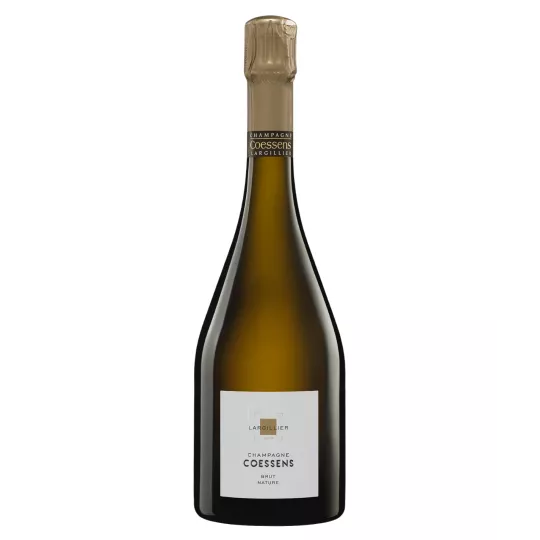 シャンパーニュ・コサンス・ブリュット・ナチュール、ブラン・ド・ノワール、正面から見たボトル